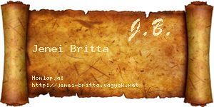 Jenei Britta névjegykártya